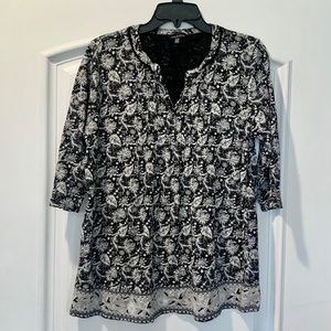 Lucky Brand black and white tunic